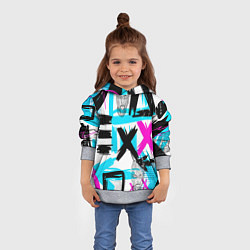 Толстовка-худи детская Маска гопника, цвет: 3D-меланж — фото 2