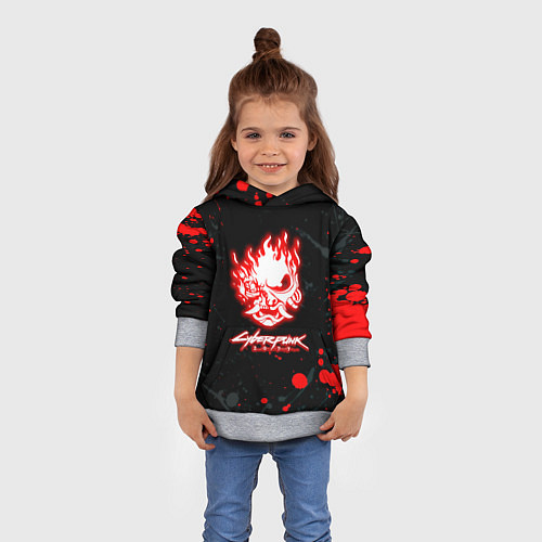 Детская толстовка Samurai flame logo / 3D-Меланж – фото 4