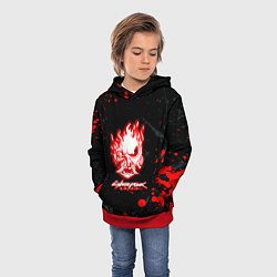 Толстовка-худи детская Samurai flame logo, цвет: 3D-красный — фото 2