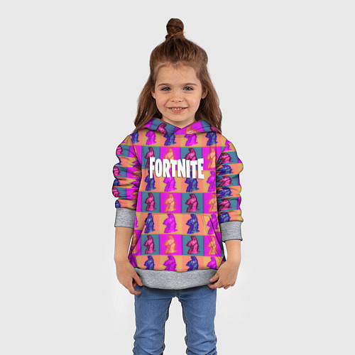 Детская толстовка Fortnite logo pattern game / 3D-Меланж – фото 4