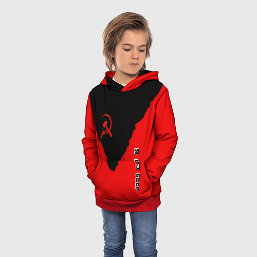 Детская толстовка СССР место рождения краски / 3D-Красный – фото 3