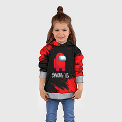 Толстовка-худи детская Among us winter steel, цвет: 3D-меланж — фото 2