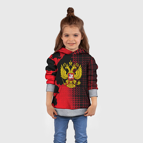 Детская толстовка Россия герб патриотический стиль / 3D-Меланж – фото 4