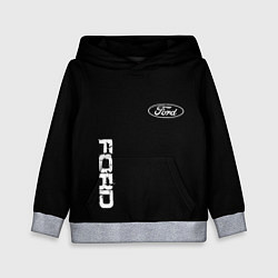 Толстовка-худи детская Ford logo white steel, цвет: 3D-меланж