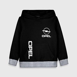 Толстовка-худи детская Opel white logo, цвет: 3D-меланж