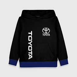 Толстовка-худи детская Toyota logo white steel, цвет: 3D-синий