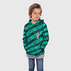 Толстовка-худи детская Juventus pattern logo steel, цвет: 3D-меланж — фото 2