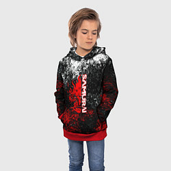 Толстовка-худи детская Samurai брызги красок, цвет: 3D-красный — фото 2
