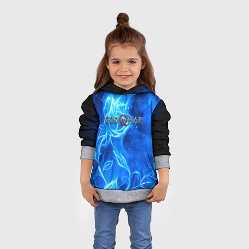Детская толстовка God of war neon flower / 3D-Меланж – фото 4