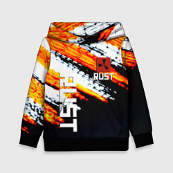 Толстовка-худи детская RUST краски текстура абстрактная, цвет: 3D-черный