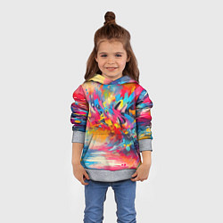 Толстовка-худи детская Красочная абстракция - импрессионизм, цвет: 3D-меланж — фото 2