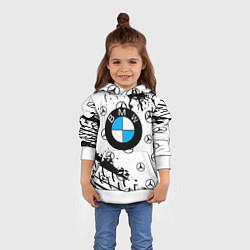 Толстовка-худи детская BMW x Mercedes краски, цвет: 3D-белый — фото 2