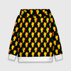 Толстовка-худи детская Billie Eilish glitch pattern, цвет: 3D-белый