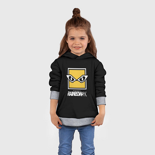 Детская толстовка Rainbow six 6 logo games / 3D-Меланж – фото 4