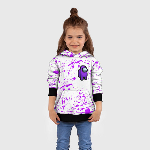 Детская толстовка Among us neon colors game / 3D-Черный – фото 4