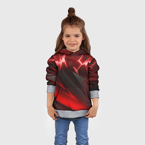 Детская толстовка Яркая красная объемная абстракция / 3D-Меланж – фото 4