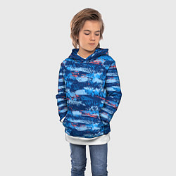 Толстовка-худи детская Яркий абстрактный рисунок для спорта, цвет: 3D-белый — фото 2