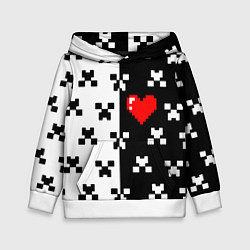 Толстовка-худи детская Minecraft pattern love, цвет: 3D-белый
