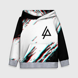 Толстовка-худи детская Linkin park краски глитч, цвет: 3D-меланж
