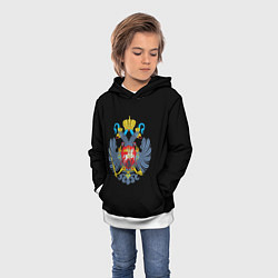 Толстовка-худи детская Имперский двуглавый герб, цвет: 3D-белый — фото 2