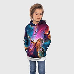 Толстовка-худи детская Космос и сияние звезд, цвет: 3D-белый — фото 2