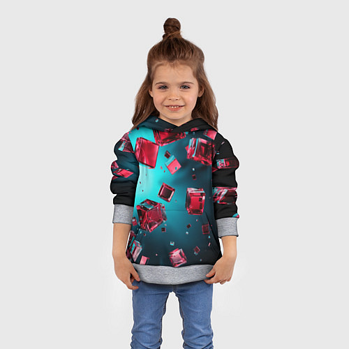 Детская толстовка Взрыв из камней / 3D-Меланж – фото 4