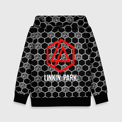 Толстовка-худи детская Linkin park logo pattern, цвет: 3D-черный