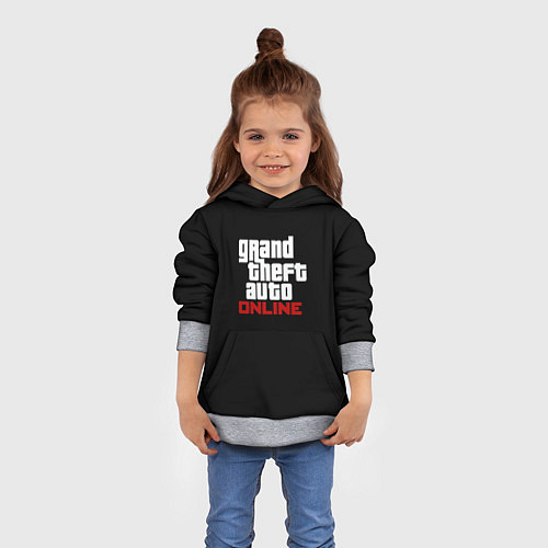 Детская толстовка GTA online logo / 3D-Меланж – фото 4