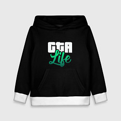 Толстовка-худи детская GTA life logo, цвет: 3D-белый