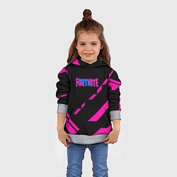 Толстовка-худи детская Fortnite geometry pink, цвет: 3D-меланж — фото 2