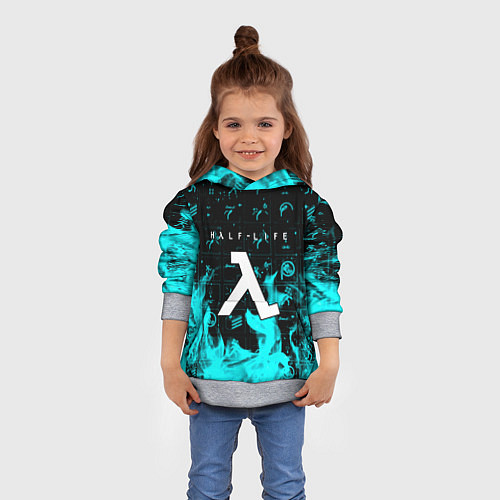 Детская толстовка Half life fire x portal game / 3D-Меланж – фото 4