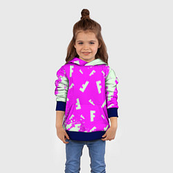 Толстовка-худи детская Fortnite pattern pink, цвет: 3D-синий — фото 2