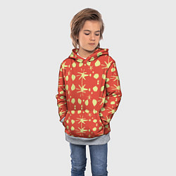 Толстовка-худи детская Лимонные пятна на красном цвете Фиеста, цвет: 3D-меланж — фото 2