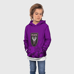 Толстовка-худи детская Inter Miami logo pattern, цвет: 3D-белый — фото 2
