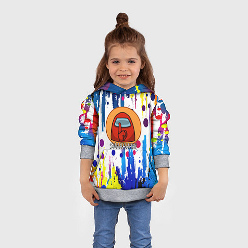 Детская толстовка Among us краски цветные с потёками / 3D-Меланж – фото 4