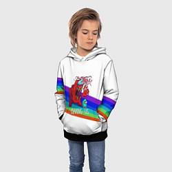 Толстовка-худи детская Among us colors line монстр, цвет: 3D-черный — фото 2