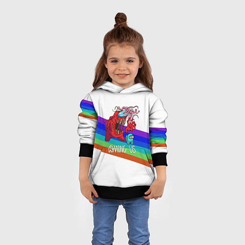 Детская толстовка Among us colors line монстр / 3D-Черный – фото 4