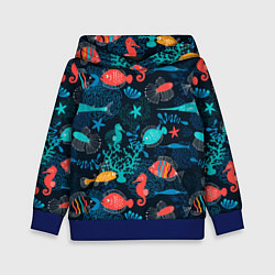 Детская толстовка Морские рыбы паттерн