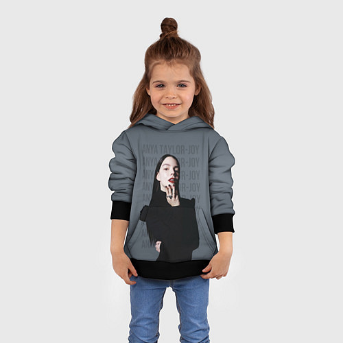 Детская толстовка Actress - Anya Taylor Joy / 3D-Черный – фото 4