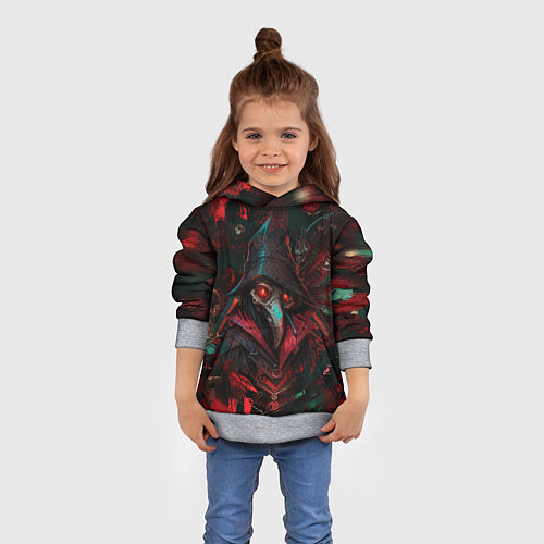 Детская толстовка Чумной доктор с пылающим взором / 3D-Меланж – фото 4
