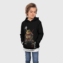Толстовка-худи детская Жаба войн, цвет: 3D-белый — фото 2