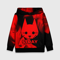 Толстовка-худи детская Stray - red gradient, цвет: 3D-черный