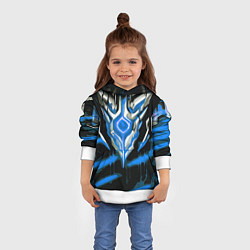 Толстовка-худи детская Абстрактная синяя руна, цвет: 3D-белый — фото 2