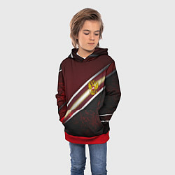 Толстовка-худи детская Сталь Россия текстура, цвет: 3D-красный — фото 2