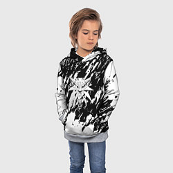 Толстовка-худи детская Ведьмак белые краски, цвет: 3D-меланж — фото 2