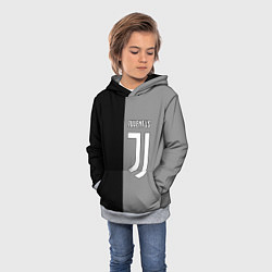 Толстовка-худи детская Ювентус геометрия, цвет: 3D-меланж — фото 2