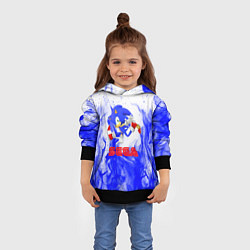 Толстовка-худи детская Sonic flame blue, цвет: 3D-черный — фото 2