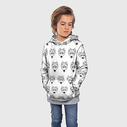 Толстовка-худи детская Паттерн волк, цвет: 3D-меланж — фото 2