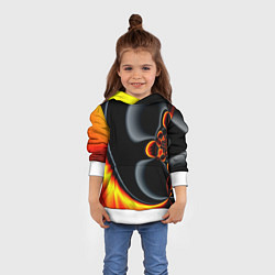 Толстовка-худи детская Фрактальный узор абстракция, цвет: 3D-белый — фото 2