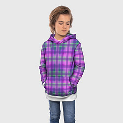 Толстовка-худи детская Клетка в полоску, цвет: 3D-белый — фото 2